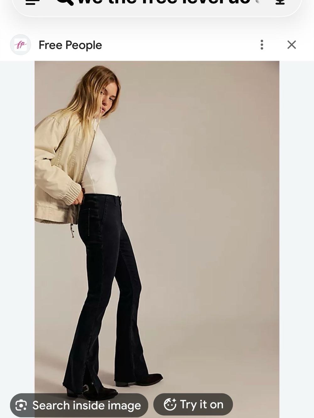 We The Free Black level Up slim fit Flare Jeans